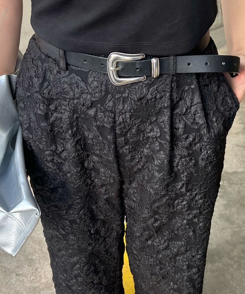 Futier land（フューティアランド）の「ジャガードフラワーパンツ（その他パンツ・レディース・グレー/ブラック・MEDIUM/LARGE）」の4枚目の写真