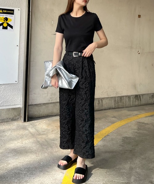 Futier land（フューティアランド）の「ジャガードフラワーパンツ（その他パンツ・レディース・グレー/ブラック・MEDIUM/LARGE）」の6枚目の写真