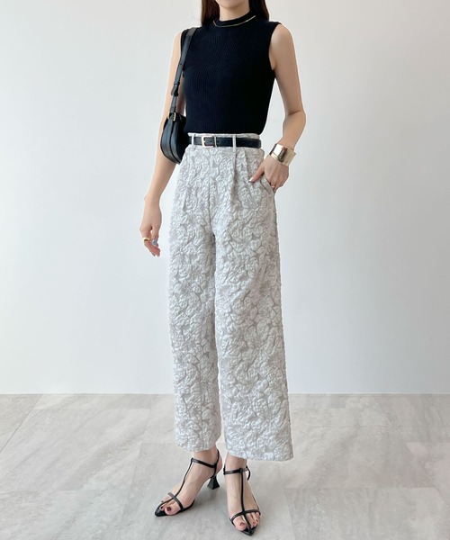 Futier land（フューティアランド）の「ジャガードフラワーパンツ（その他パンツ・レディース・グレー/ブラック・MEDIUM/LARGE）」の9枚目の写真