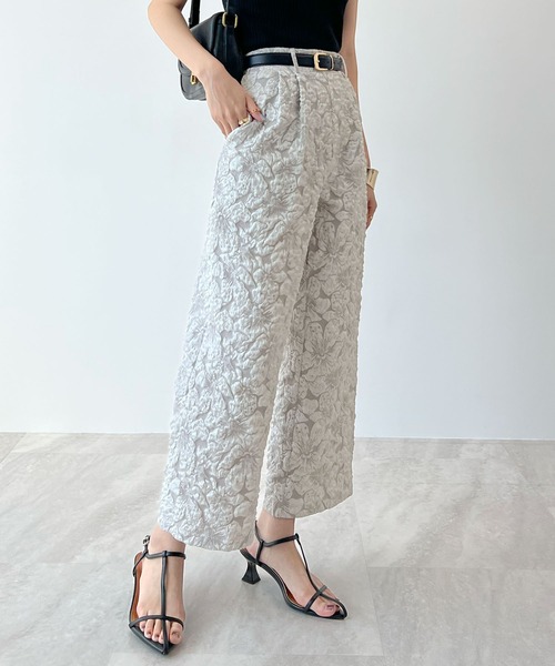 Futier land（フューティアランド）の「ジャガードフラワーパンツ（その他パンツ・レディース・グレー/ブラック・MEDIUM/LARGE）」の10枚目の写真