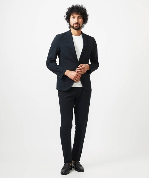 MICHEL KLEIN HOMME (ミッシェルクランオム)の「【セットアップ】ジャージテーラードジャケット(テーラードジャケット・メンズ・ブラック/ネイビー・MEDIUM/LARGE/X-LARGE)」の5枚目の写真