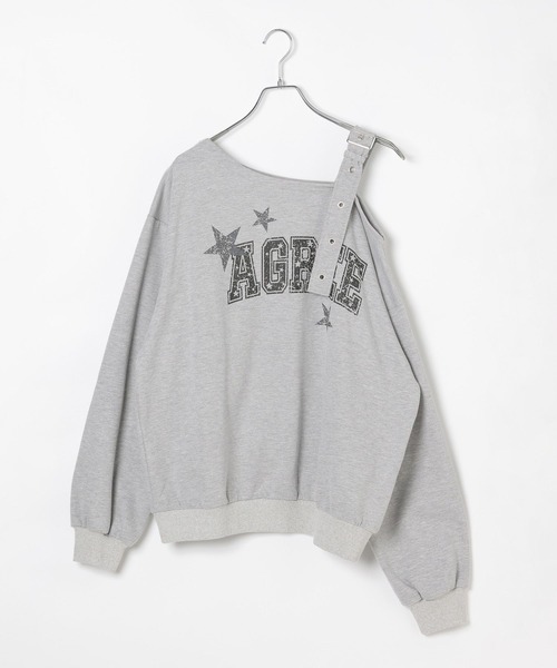 3.3 Field Trip （3.3フィールドトリップ）の「3.3 Field Trip／ベルト付き肩あきプルオーバー（スウェット・レディース・グレー/チャコール・FREE）」の3枚目の写真