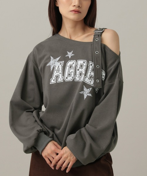 3.3 Field Trip （3.3フィールドトリップ）の「3.3 Field Trip／ベルト付き肩あきプルオーバー（スウェット・レディース・グレー/チャコール・FREE）」の22枚目の写真