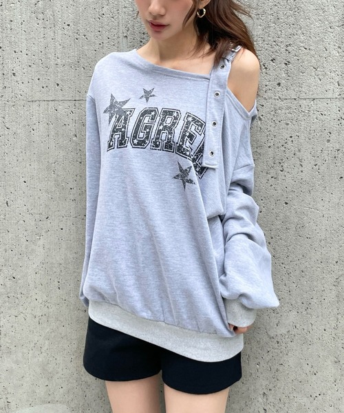 3.3 Field Trip （3.3フィールドトリップ）の「3.3 Field Trip／ベルト付き肩あきプルオーバー（スウェット・レディース・グレー/チャコール・FREE）」の16枚目の写真