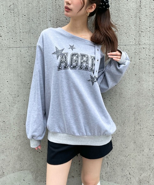 3.3 Field Trip （3.3フィールドトリップ）の「3.3 Field Trip／ベルト付き肩あきプルオーバー（スウェット・レディース・グレー/チャコール・FREE）」の15枚目の写真