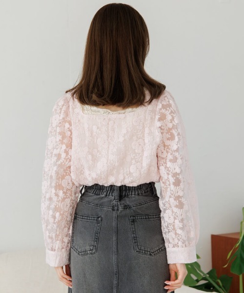 flower（フラワー）の「ガーデンブルームブラウス（シャツ/ブラウス・レディース・ブルー/アイボリー/ピンク・FREE）」の7枚目の写真