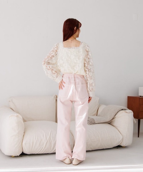 flower（フラワー）の「ガーデンブルームブラウス（シャツ/ブラウス・レディース・ブルー/アイボリー/ピンク・FREE）」の22枚目の写真