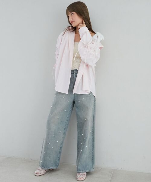 MAJESTIC LEGON(マジェスティックレゴン)の「袖ドロストギャザーシャツ(シャツ/ブラウス・レディース・イエロー/ピンク/ブルー・MEDIUM)」の11枚目の写真