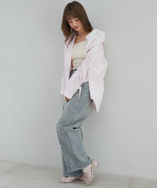 MAJESTIC LEGON(マジェスティックレゴン)の「袖ドロストギャザーシャツ(シャツ/ブラウス・レディース・イエロー/ピンク/ブルー・MEDIUM)」の12枚目の写真