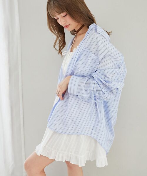 MAJESTIC LEGON(マジェスティックレゴン)の「袖ドロストギャザーシャツ(シャツ/ブラウス・レディース・イエロー/ピンク/ブルー・MEDIUM)」の22枚目の写真