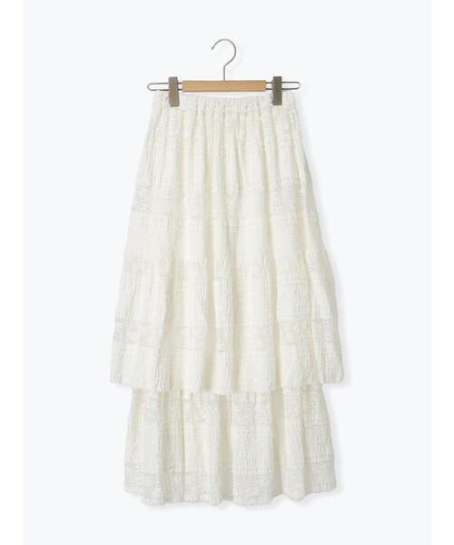 ehka sopo（エヘカソポ）の「レースティアードスカート（スカート・レディース・ブラック/オフホワイト・F）」の5枚目の写真