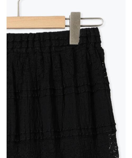 ehka sopo（エヘカソポ）の「レースティアードスカート（スカート・レディース・ブラック/オフホワイト・F）」の9枚目の写真