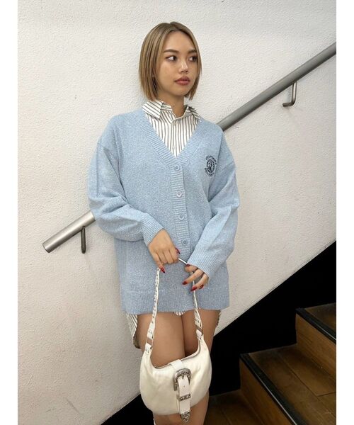 EVRIS（エヴリス）の「ワンポイントニットカーディガン（カーディガン/ボレロ・レディース・イエロー/ホワイト/ブルー・FREE）」の6枚目の写真