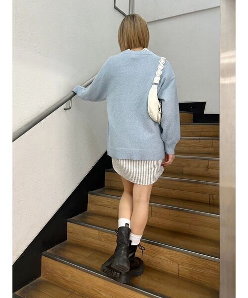 EVRIS（エヴリス）の「ワンポイントニットカーディガン（カーディガン/ボレロ・レディース・イエロー/ホワイト/ブルー・FREE）」の9枚目の写真