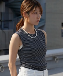 R.P.miller/ミラー Panel ribed tank top リブ タンクトップ マルチボーダー 無地 秋 秋服 2026年秋冬
