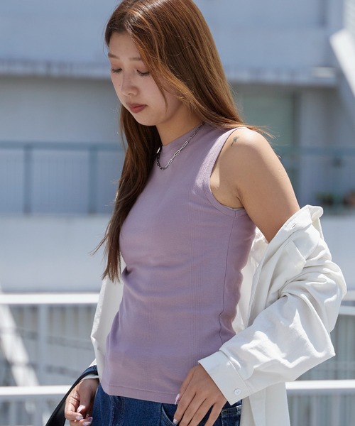 MILLER（ミラー）の「R.P.miller/ミラー Panel ribed tank top リブ タンクトップ マルチボーダー 無地 秋 秋服 2026年秋冬（タンクトップ・レディース・ホワイト/イエロー/ミント/ブラック/グレー/チャコールグレー/グレー系/ブルー/ブラック系1/ライトグリーン/ピンク/ピンク系/ブラック系/ブルー系/ホワイト系/ホワイト系1/オレンジ・FREE）」の16枚目の写真