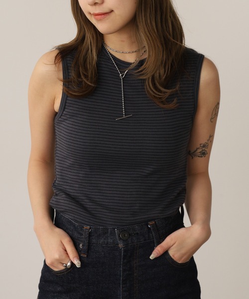 MILLER（ミラー）の「R.P.miller/ミラー Panel ribed tank top タンクトップ 2026新作　再入荷（タンクトップ・レディース・ホワイト/イエロー/ミント/ブラック/グレー・FREE）」の3枚目の写真