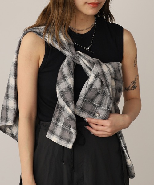 MILLER（ミラー）の「R.P.miller/ミラー Panel ribed tank top タンクトップ 2026新作　再入荷（タンクトップ・レディース・ホワイト/イエロー/ミント/ブラック/グレー・FREE）」の2枚目の写真