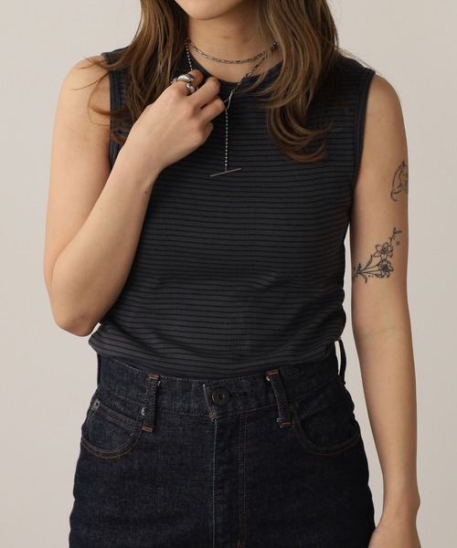 MILLER（ミラー）の「R.P.miller/ミラー Panel ribed tank top タンクトップ 2026新作　再入荷（タンクトップ・レディース・ホワイト/イエロー/ミント/ブラック/グレー・FREE）」の14枚目の写真