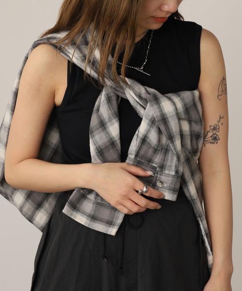 MILLER（ミラー）の「R.P.miller/ミラー Panel ribed tank top タンクトップ 2026新作　再入荷（タンクトップ・レディース・ホワイト/イエロー/ミント/ブラック/グレー・FREE）」の7枚目の写真