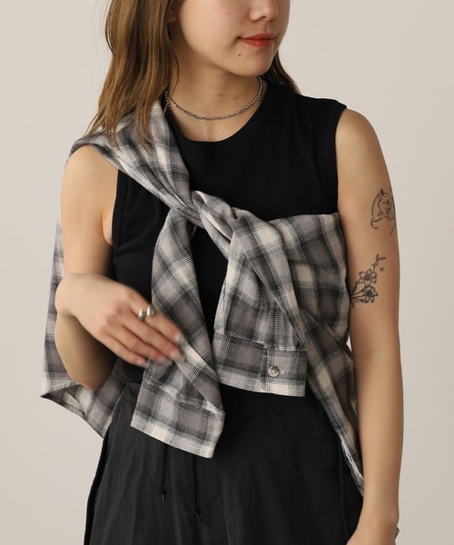 MILLER（ミラー）の「R.P.miller/ミラー Panel ribed tank top タンクトップ 2026新作　再入荷（タンクトップ・レディース・ホワイト/イエロー/ミント/ブラック/グレー・FREE）」の8枚目の写真