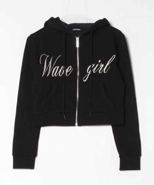 Never mind the XU / Chikashitsu+（ネバーマインド ザ エックスユー / チカシツプラス）の「【nmtc+】embroidery short zip up hoodie / 【エヌエムティーシープラス】レタリングロゴショートジップアップパーカー（パーカー・レディース・ブラック/アイボリー/グレー・ONE SIZE）」の22枚目の写真