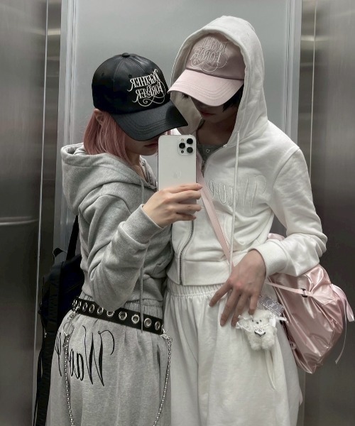 セール】【nmtc+】embroidery short zip up hoodie / 【エヌエムティー