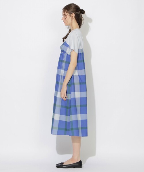 クレストブリッジ チェック シースルー ボイルワンピース 38 BLUE LABEL CRESTBRIDGE（ブルーレーベルクレストブリッジ）の