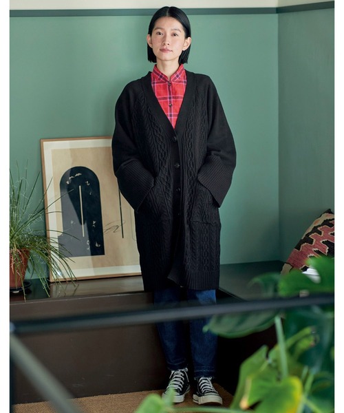 Sunny clouds（サニークラウズ）の「サニークラウズ　振袖カーディガン（カーディガン/ボレロ・レディース・イエロー/ブラック・L/M/LL）」の9枚目の写真