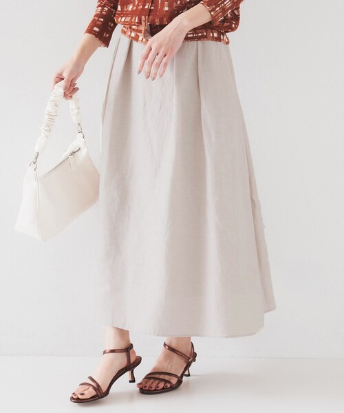 UNTITLED（アンタイトル）の「【セットアップ可能/手洗い可】リネン混フレアスカート（スカート・レディース・ブラウン系その他/ライトベージュ/ライトオレンジ系/チャコールグレー/ブルー/パープル系4・00/01/02/03/04/42/44/46/48/50）」の20枚目の写真
