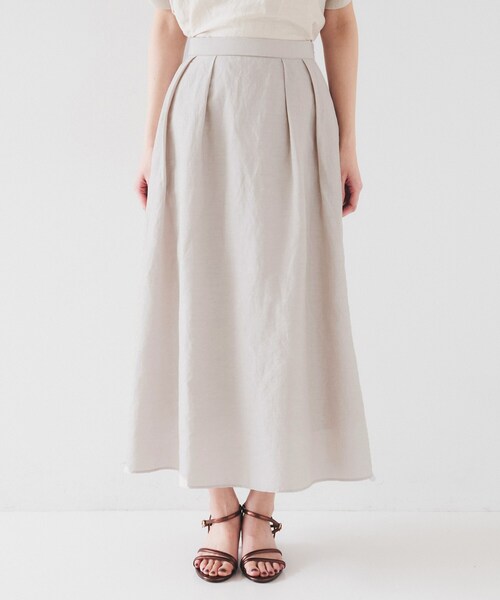 UNTITLED（アンタイトル）の「【セットアップ可能/手洗い可】リネン混フレアスカート（スカート・レディース・ブラウン系その他/ライトベージュ/ライトオレンジ系/チャコールグレー/ブルー/パープル系4・00/01/02/03/04/42/44/46/48/50）」の11枚目の写真