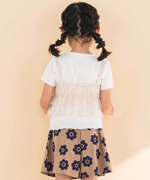Noeil aime BeBe(ノイユエイムベベ)の「チュールキャミソール重ね着フライス半袖Tシャツセット(90~130cm)(Tシャツ/カットソー・キッズ・ホワイト・120cm/100cm/110cm/130cm)」の7枚目の写真