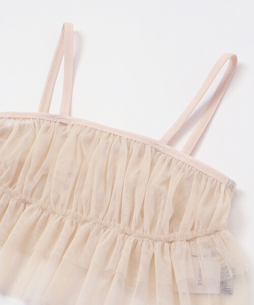 Noeil aime BeBe(ノイユエイムベベ)の「チュールキャミソール重ね着フライス半袖Tシャツセット(90~130cm)(Tシャツ/カットソー・キッズ・ホワイト・120cm/100cm/110cm/130cm)」の12枚目の写真