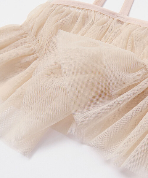 Noeil aime BeBe(ノイユエイムベベ)の「チュールキャミソール重ね着フライス半袖Tシャツセット(90~130cm)(Tシャツ/カットソー・キッズ・ホワイト・120cm/100cm/110cm/130cm)」の10枚目の写真