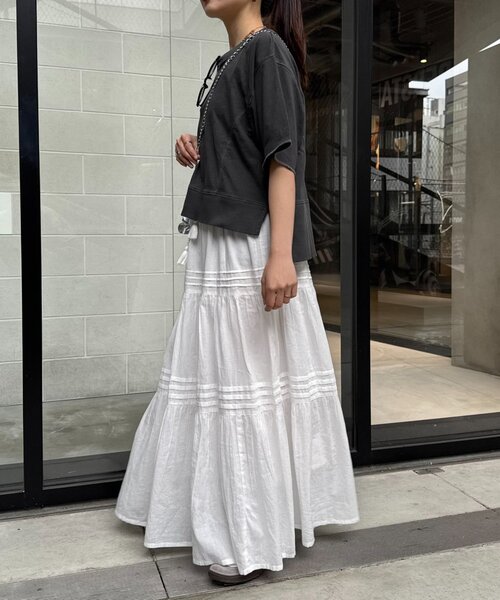 CIAOPANIC TYPY(チャオパニックティピー)の「【India】ボイルピンタックスカート(スカート・レディース・イエロー/ブラウン/ブルー/オフホワイト/ブラック・ONE SIZE)」の12枚目の写真