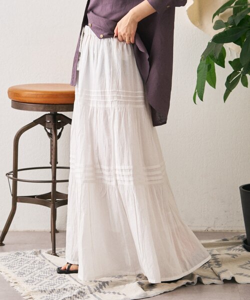 CIAOPANIC TYPY(チャオパニックティピー)の「【India】ボイルピンタックスカート(スカート・レディース・イエロー/ブラウン/ブルー/オフホワイト/ブラック・ONE SIZE)」の18枚目の写真