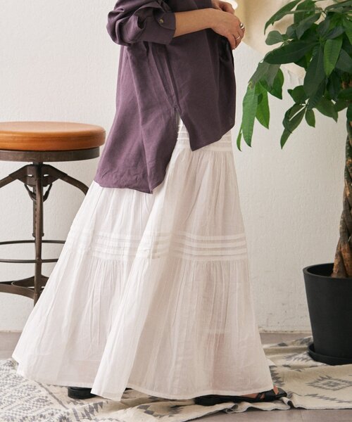 CIAOPANIC TYPY(チャオパニックティピー)の「【India】ボイルピンタックスカート(スカート・レディース・イエロー/ブラウン/ブルー/オフホワイト/ブラック・ONE SIZE)」の19枚目の写真