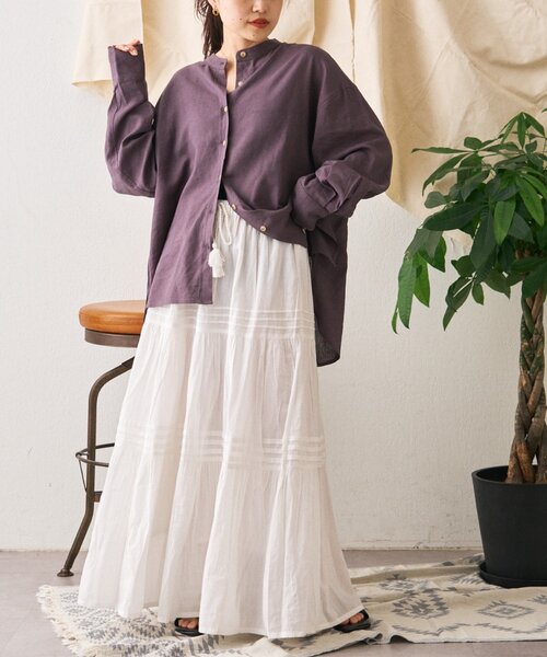 CIAOPANIC TYPY(チャオパニックティピー)の「【India】ボイルピンタックスカート(スカート・レディース・イエロー/ブラウン/ブルー/オフホワイト/ブラック・ONE SIZE)」の20枚目の写真