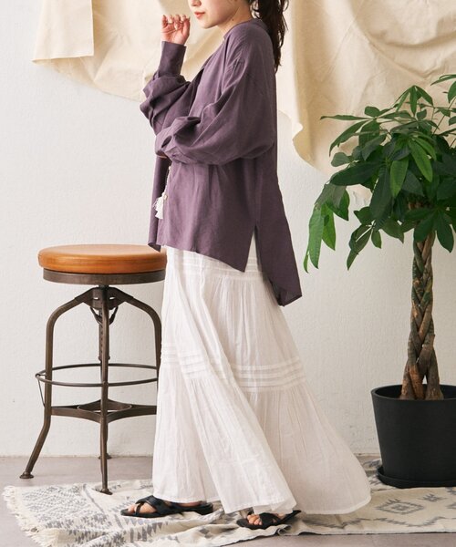 CIAOPANIC TYPY(チャオパニックティピー)の「【India】ボイルピンタックスカート(スカート・レディース・イエロー/ブラウン/ブルー/オフホワイト/ブラック・ONE SIZE)」の21枚目の写真