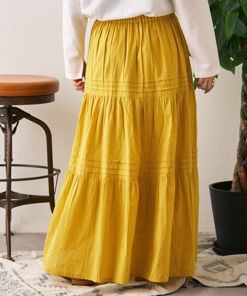 CIAOPANIC TYPY(チャオパニックティピー)の「【India】ボイルピンタックスカート(スカート・レディース・イエロー/ブラウン/ブルー/オフホワイト/ブラック・ONE SIZE)」の8枚目の写真