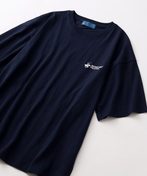 BEVERLY HILLS POLO CLUB(ビバリーヒルズポロクラブ)の「【Beverly Hills Polo Club/ビバリーヒルズポロクラブ】 ワンポイントロゴ刺繍ハーフスリーブTシャツ(Tシャツ/カットソー・メンズ・ホワイト×ネイビー/ネイビー/スミクロ/ホワイト/ブラック/ブラック×ホワイト・LL/M/L)」の9枚目の写真