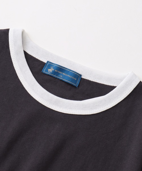 BEVERLY HILLS POLO CLUB(ビバリーヒルズポロクラブ)の「【Beverly Hills Polo Club/ビバリーヒルズポロクラブ】 ワンポイントロゴ刺繍ハーフスリーブTシャツ(Tシャツ/カットソー・メンズ・ホワイト×ネイビー/ネイビー/スミクロ/ホワイト/ブラック/ブラック×ホワイト・LL/M/L)」の14枚目の写真