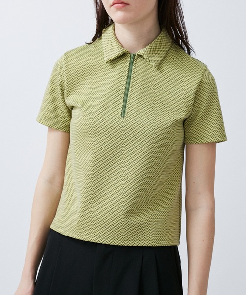 M TO R（ムウトアール）の「STANDZIP GEOMETRY S/S POLO（ポロシャツ・レディース・ミント/ブルー・42/40/38）」の5枚目の写真