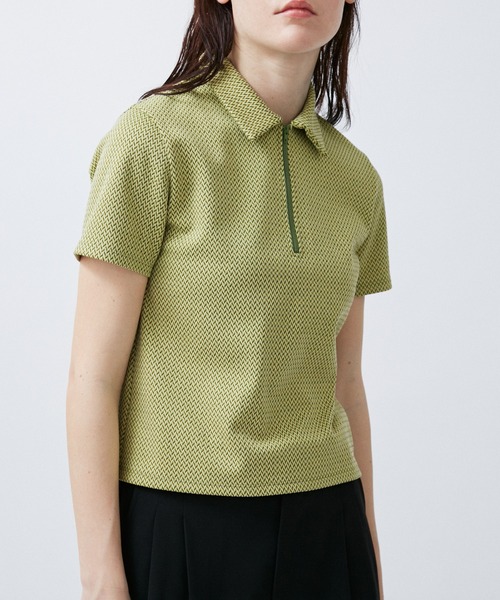 M TO R（ムウトアール）の「STANDZIP GEOMETRY S/S POLO（ポロシャツ・レディース・ミント/ブルー・42/40/38）」の18枚目の写真