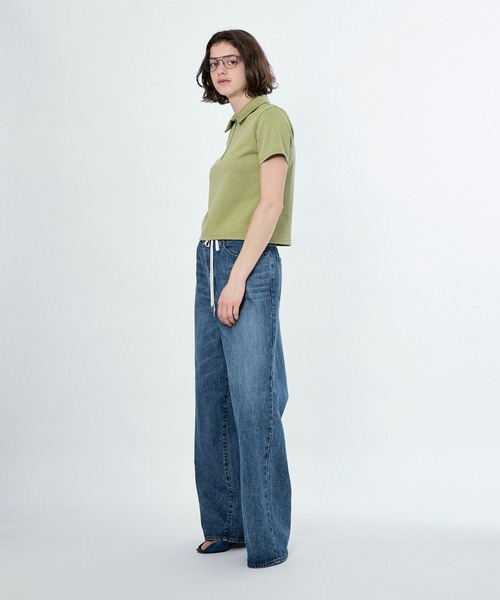 M TO R（ムウトアール）の「STANDZIP GEOMETRY S/S POLO（ポロシャツ・レディース・ミント/ブルー・42/40/38）」の7枚目の写真