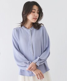 配色ラインブラウス