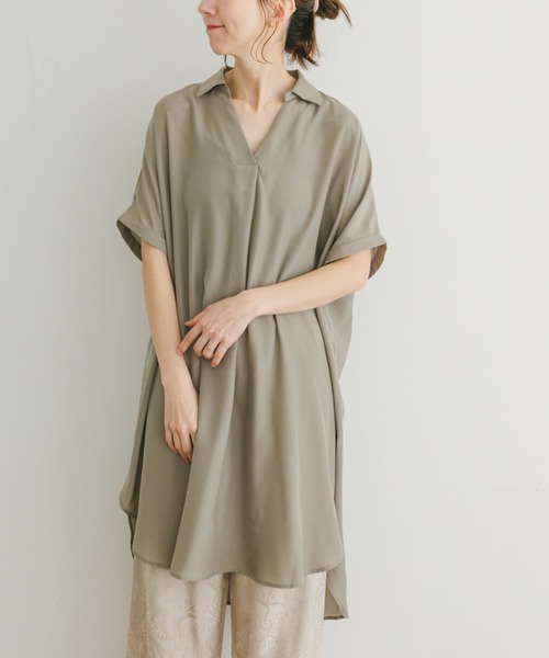 ITEMS URBANRESEARCH（アイテムズ アーバンリサーチ）の「スキッパーフレンチチュニック（チュニック・レディース・ミント/ネイビー/カーキ/ホワイト・FREE）」の7枚目の写真