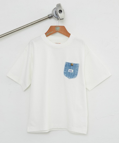 Lee（リー）の「Lee/リー【110-150cm】【親子コーデ】キッズ デニムポケットTシャツ（Tシャツ/カットソー・キッズ・ネイビー/レッド/ホワイト/ホワイト系その他・110/130/140/120/150）」の2枚目の写真