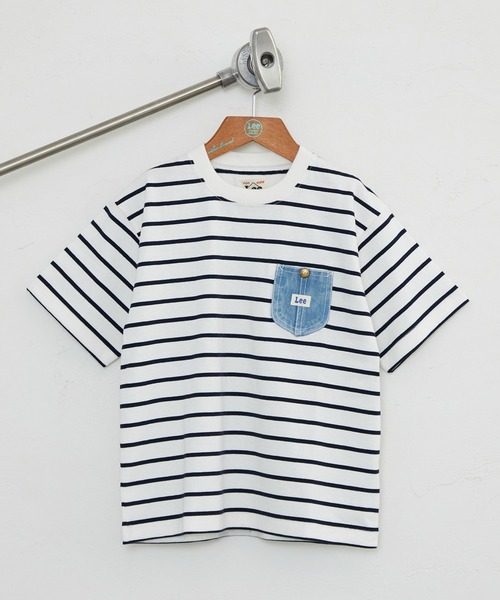 Lee（リー）の「Lee/リー【110-150cm】【親子コーデ】キッズ デニムポケットTシャツ（Tシャツ/カットソー・キッズ・ネイビー/レッド/ホワイト/ホワイト系その他・110/130/140/120/150）」の3枚目の写真