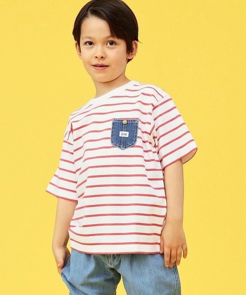 Lee（リー）の「Lee/リー【110-150cm】【親子コーデ】キッズ デニムポケットTシャツ（Tシャツ/カットソー・キッズ・ネイビー/レッド/ホワイト/ホワイト系その他・110/130/140/120/150）」の4枚目の写真